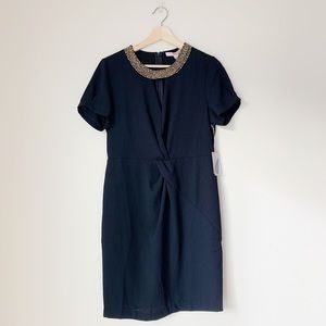 Forever 21 Black Short Sleeve Dress Bead Detail